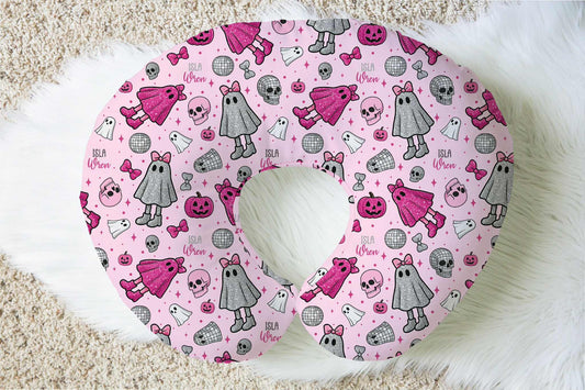 Scary Cute Halloween Personalized Baby Name Nursing Pillow Cover