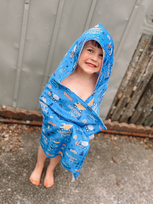 Construction Personalized Hooded Towel