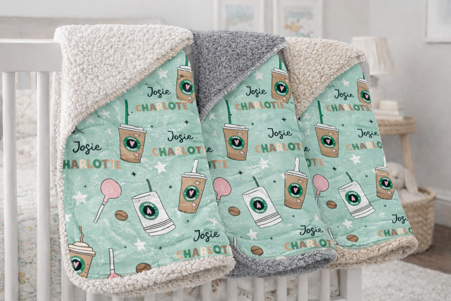 Cocoa & Cake Pops Personalized Sherpa Blanket