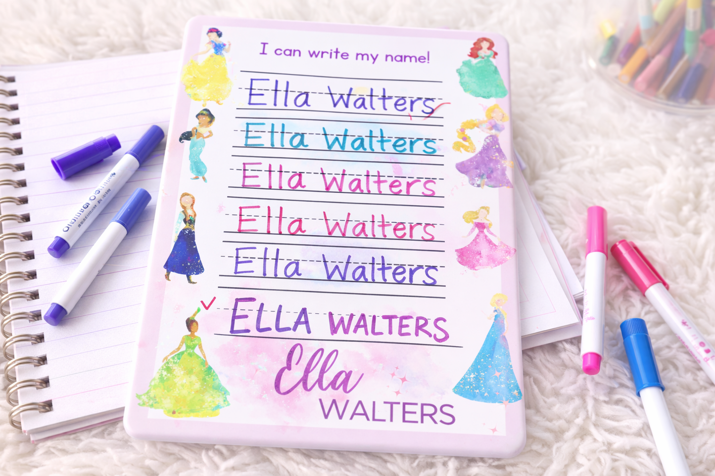 Kids Personalized Whiteboard | Watercolor Princess