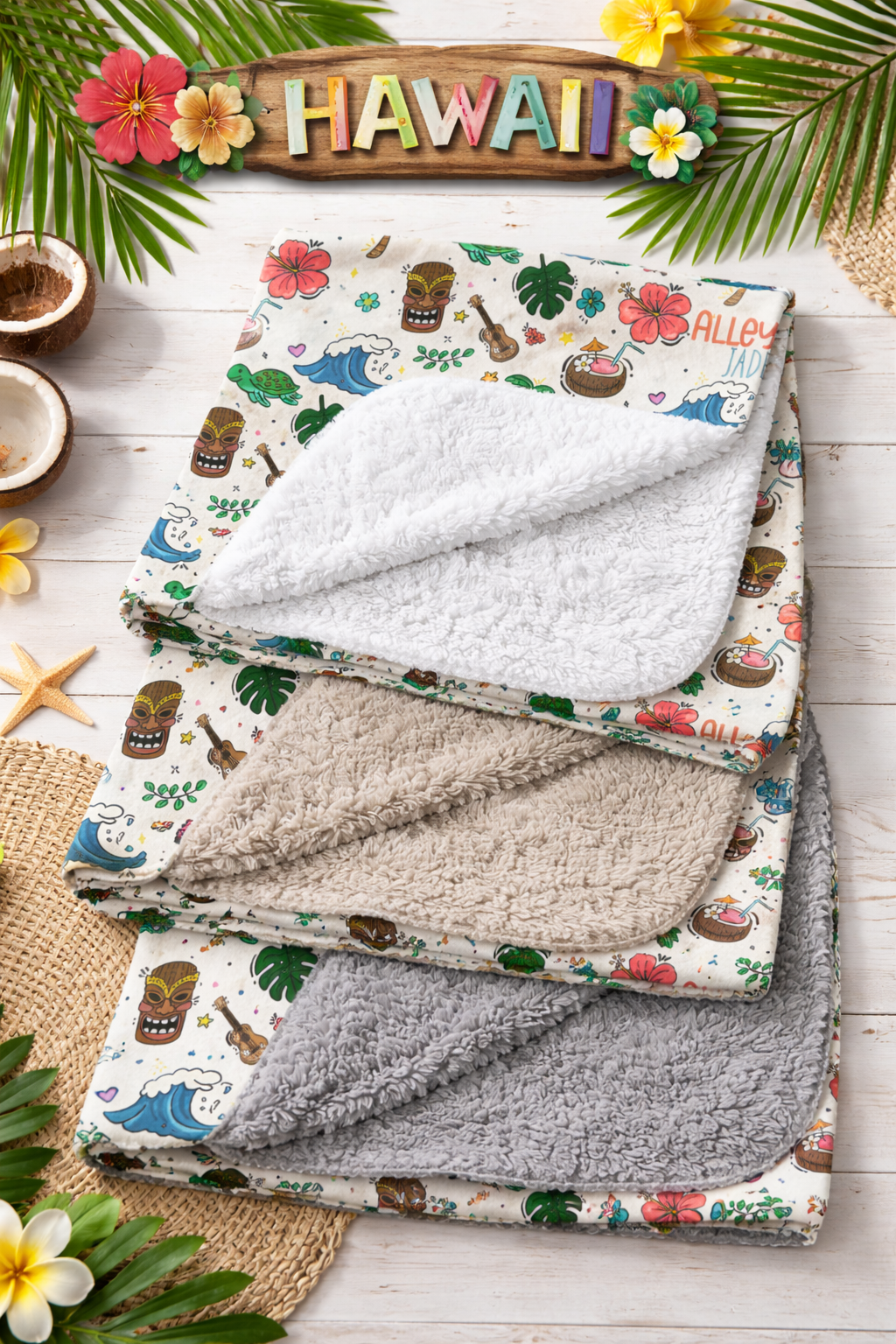 Hawaii Life Personalized Sherpa Blanket