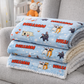 Puppy Love Blue Personalized Sherpa Blanket