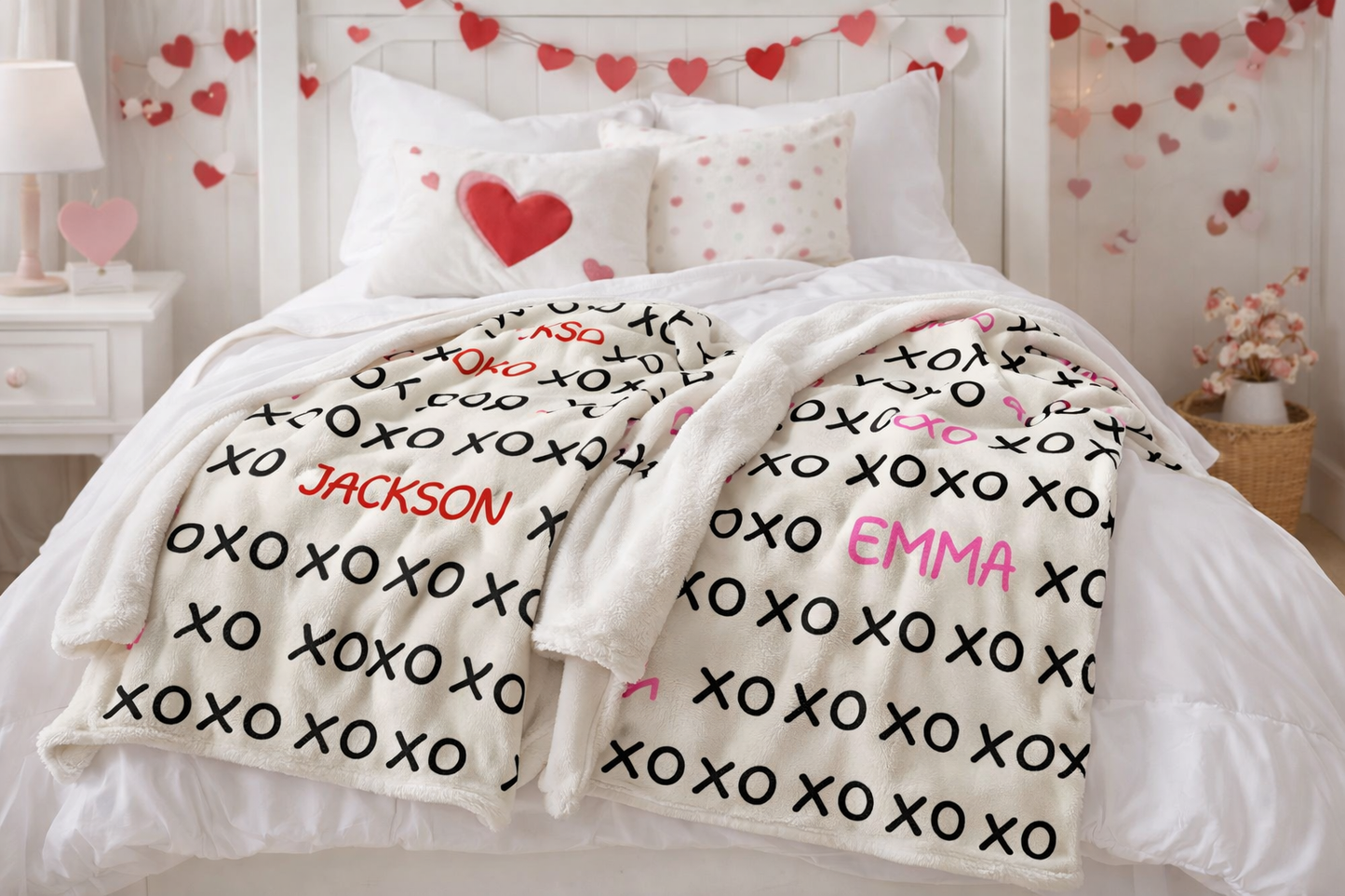 Valentines XOXO Personalized Minky Blanket