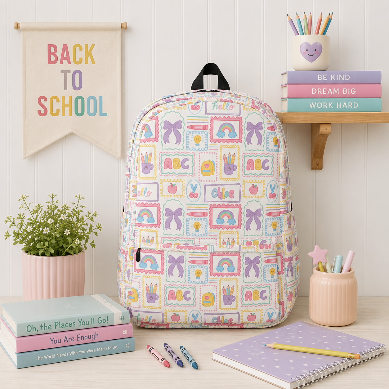Kids Full Size Backpack | Sweet School Days