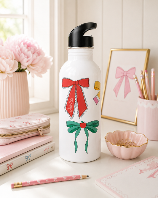 Books & Bows Personalized Kids Water Bottle