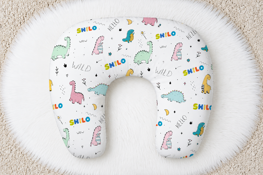 Dino Squad Personalized Baby Name Nursing Pillow Cover