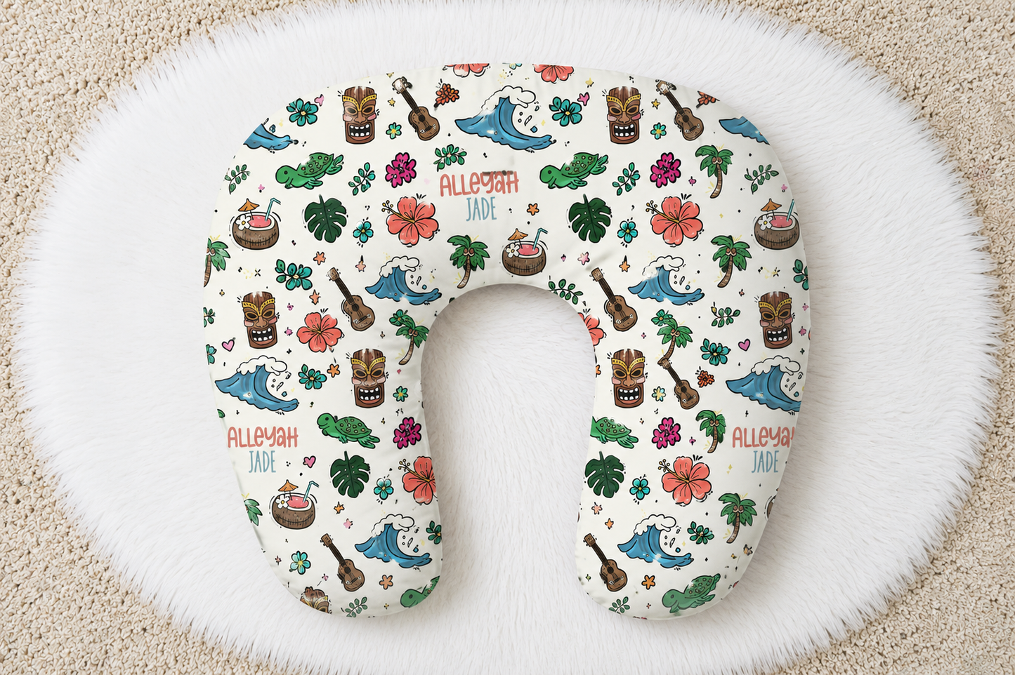 Hawaii Life Personalized Baby Name Nursing Pillow Cover
