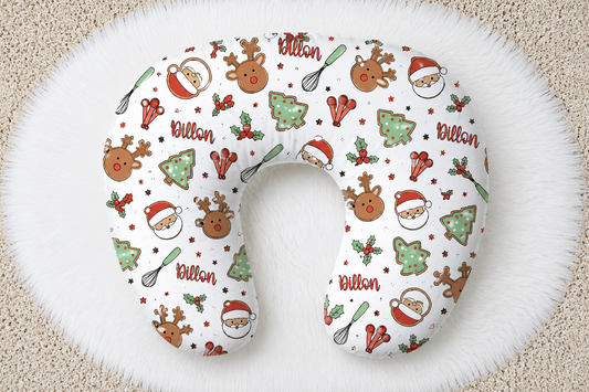 Christmas Cookie Time Personalized Baby Name Nursing Pillow Cover
