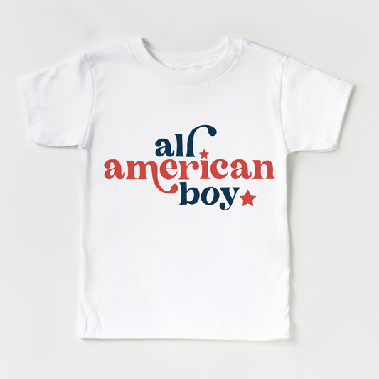 All American Boy Kids Graphic Tee  | White