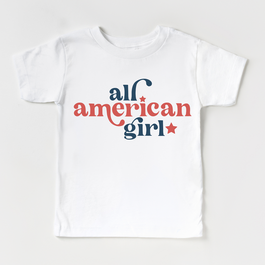 All American Girl Kids Graphic Tee  | White