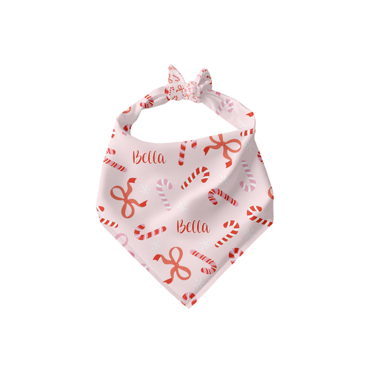 Peppermint Bows Christmas Dog Pet Bandana
