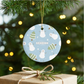 Snowman Wonderland Christmas Personalized Circle Ceramic Ornament