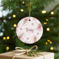 Winter Globes Christmas Personalized Circle Ceramic Ornament
