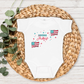 Land Of The Free Personalized Graphic Bodysuit | White