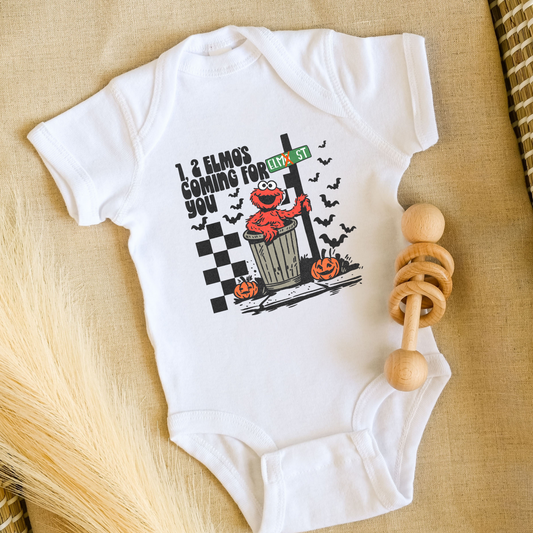 Elmo Street Halloween Graphic Bodysuit | White