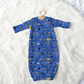 Boy Construction Personalized Name Infant Gown