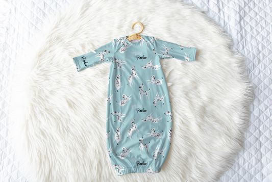 Seeing Spots Personalized Name Infant Gown
