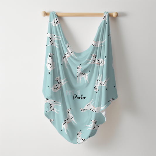 Seeing Spots Personalized Name Swaddle Blanket