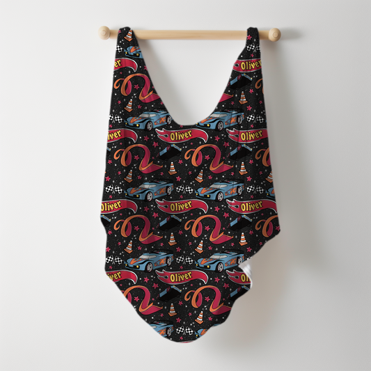 Let's Race Personalized Name Swaddle