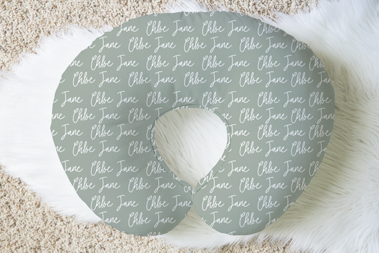 Solid Color Twisty Font Personalized Name Nursing Pillow Cover