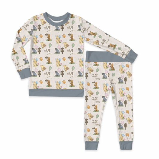 Hundred Acre Woods Long Sleeve Jersey Jams – Two-Piece Loungewear Set