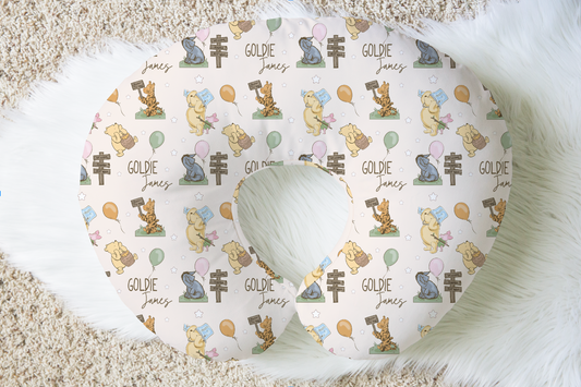 Hundred Acre Woods Personalized Baby Name Nursing Pillow Cover