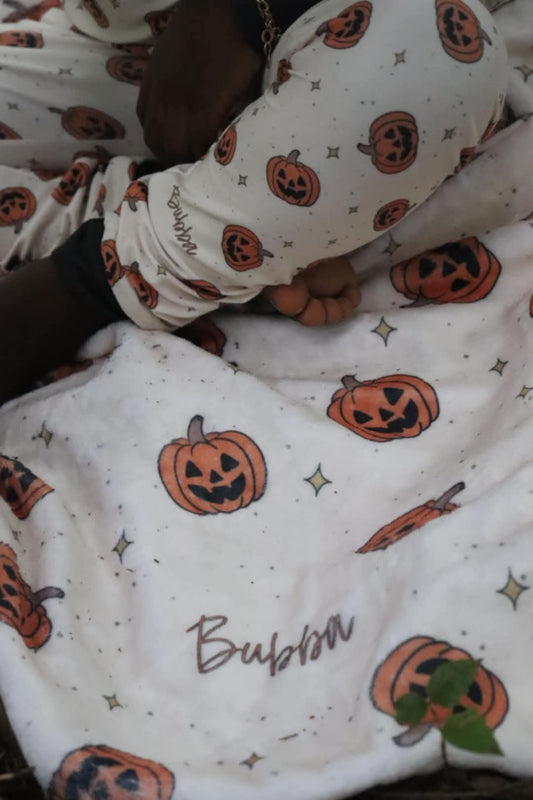 Pumpkin Halloween Personalized Minky Blanket