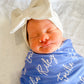 Solid Color Twisty Font Personalized Name Swaddle