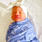 Solid Color Twisty Font Personalized Name Swaddle