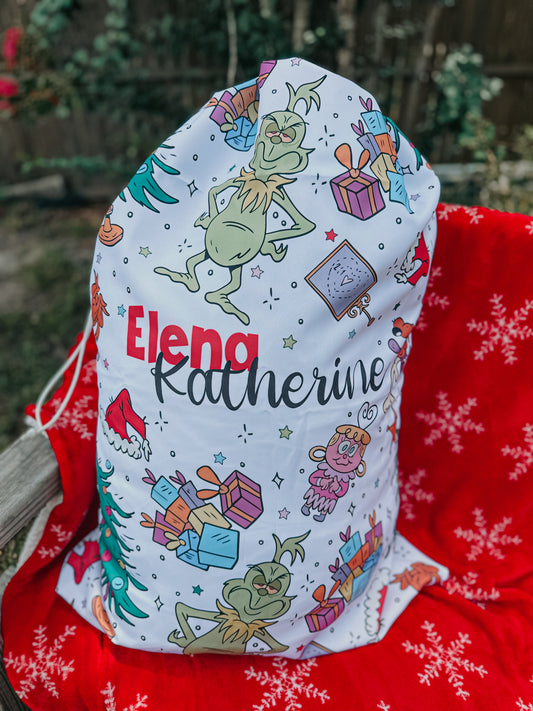Mean But Merry Christmas Personalized Oversized Santa Sack