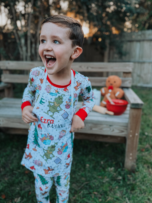 Mean But Merry Personalized Christmas Kids Apron