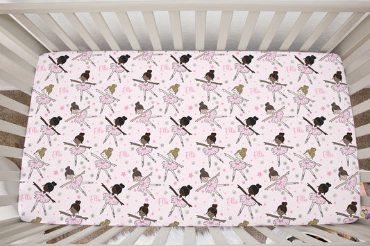 Ballerina Personalized Crib Sheet