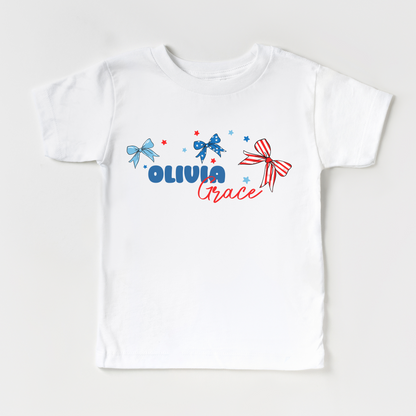 America The BOW-tiful Personalized Kids Graphic Tee | Multiple Colorways