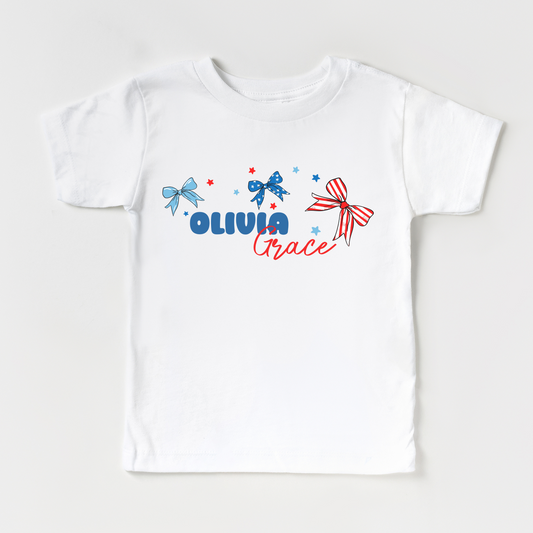 America The BOW-tiful Personalized Kids Graphic Tee | Multiple Colorways