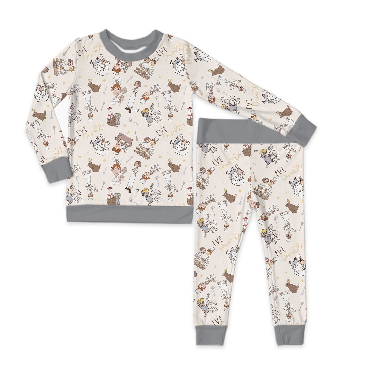 Remi Long Sleeve Personalized Jersey Jams – Two-Piece Loungewear Set