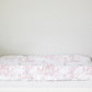 Tale As Old As Time Pink Toile Personalized Changing Pad Cover
