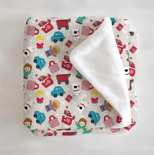 Tiny People Shopping Spree Minky Blanket - Little Britches Collaboration