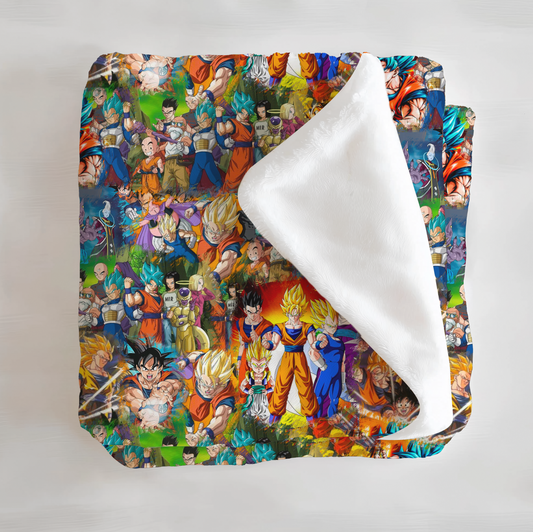 Super Saiyan Minky Blanket - Little Britches Collaboration