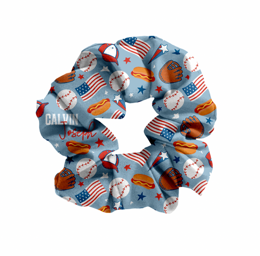 Take Me Out To The Ballgame Personalized Hair Scrunchie