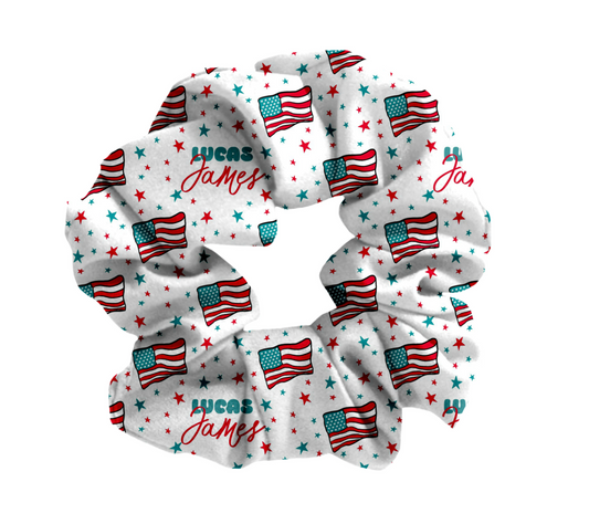 Land Of The Free Personalized Hair Scrunchie