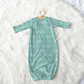 Solid Color Script & Block Font Personalized Name Infant Gown