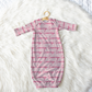 Solid Color Doodle Font Personalized Name Infant Gown