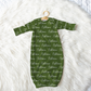Solid Color Doodle Font Personalized Name Infant Gown
