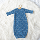 Solid Color Doodle Font Personalized Name Infant Gown
