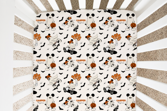 Boo Crew Halloween Personalized Crib Sheet