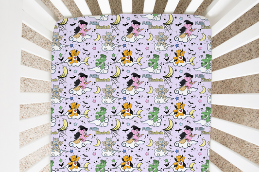 Scare Bears Halloween Personalized Crib Sheet