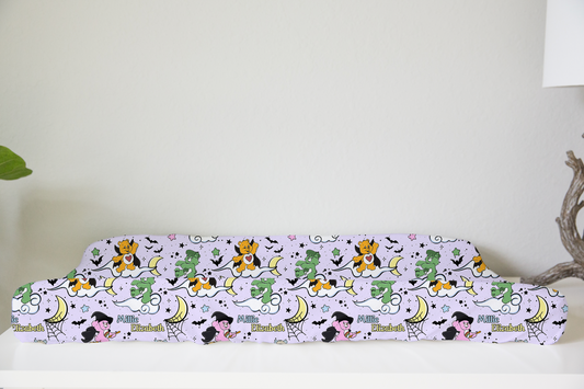 Scare Bears Halloween Personalized Changing Pad Cover