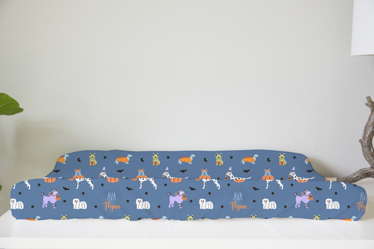 Halloween Pups Personalized Changing Pad Cover