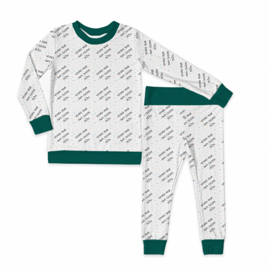 Upload Your Own File |  Long Sleeve Jersey Jams – Two-Piece Loungewear Set