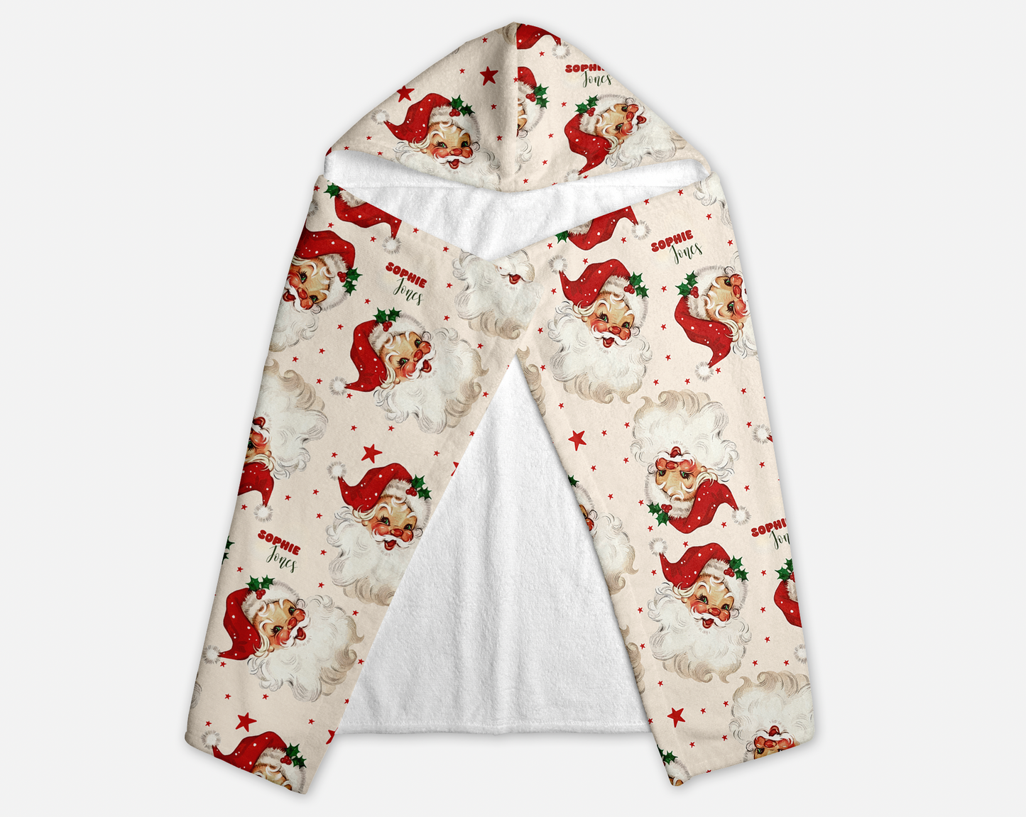 Old Saint Nick Christmas Personalized Hooded Towel
